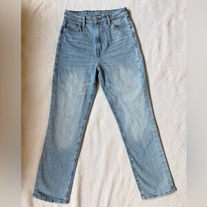 &Denim High Rise Mom Jeans Vintage Wash Blue Denim Women’s Size 2